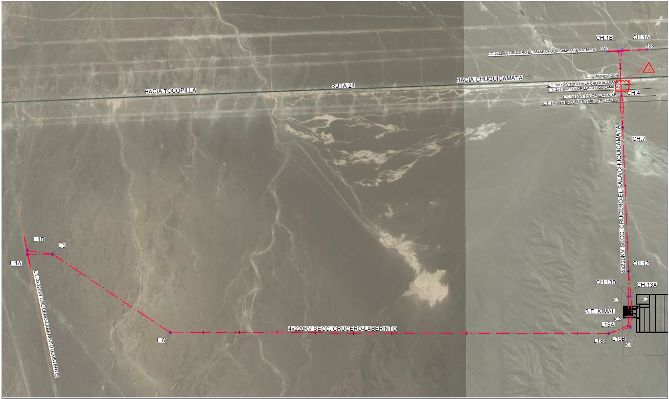 L.A.T. SECCIONAMIENTO CRUCERO-EL SALAR/CHUQUICAMATA  220 kV