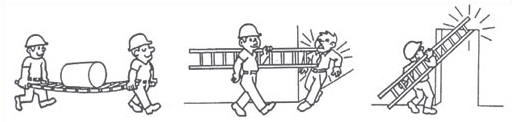 Formas incorrectas de transportar escaleras