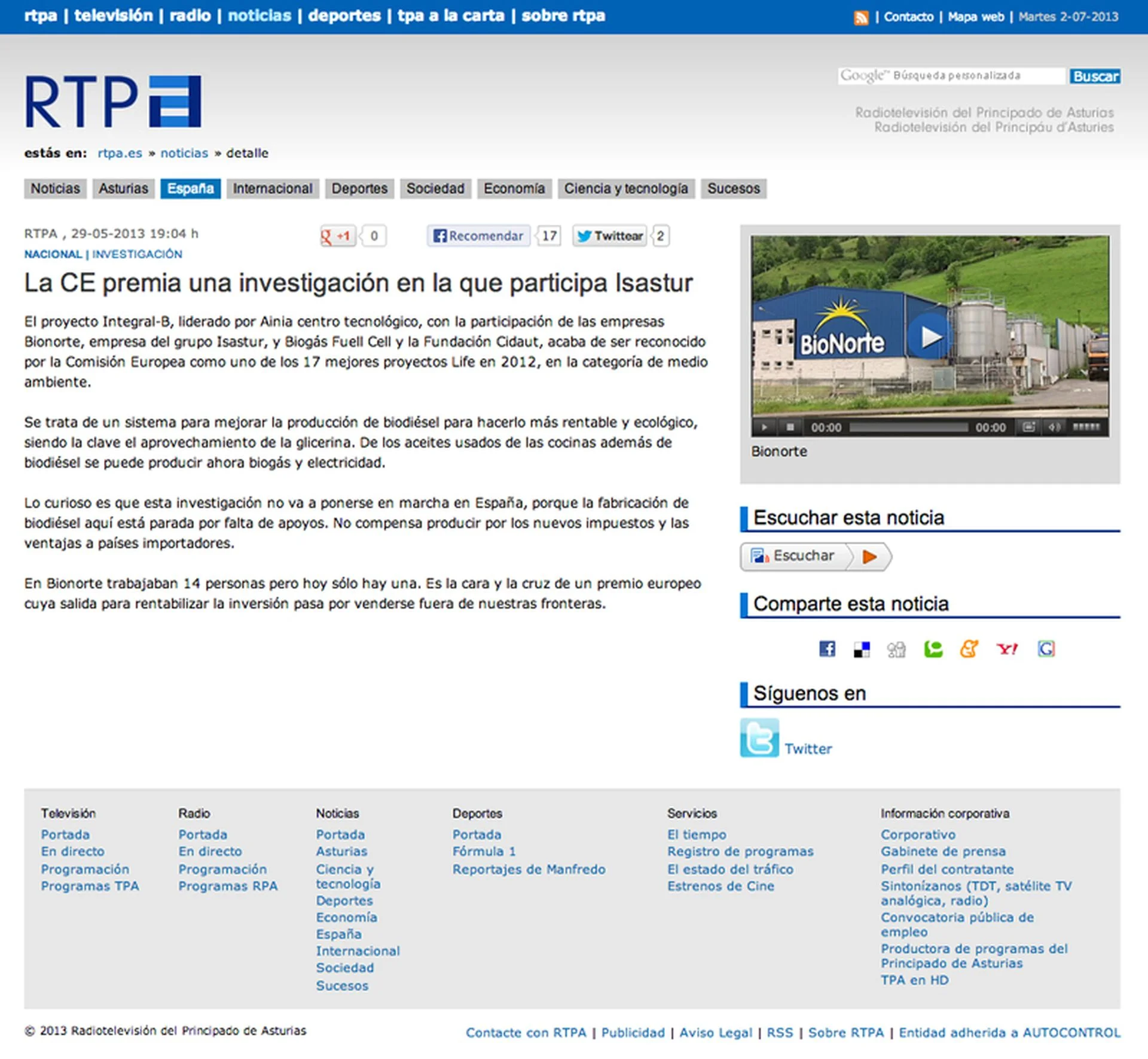 Somos noticia en RTPA